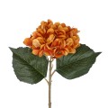 Τεχνητός Κήπος ORANGE HYDRANGEA BRANCH  Τεχνητό Διακοσμητικό Κλαδί Ορτανσίας Πορτοκαλί  Y47cm
