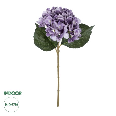 Τεχνητός Κήπος PURPLE HYDRANGEA BRANCH  Τεχνητό Διακοσμητικό Κλαδί Ορτανσίας Βαθύ Μωβ  Y47cm