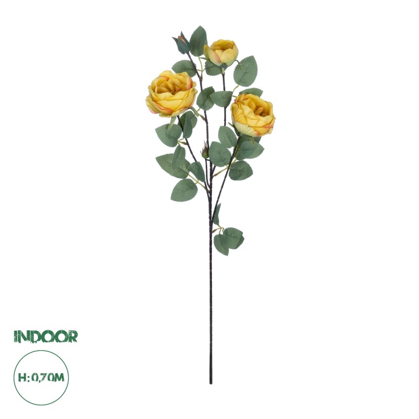 Τεχνητός Κήπος YELLOW CLIMBING ROSE BRANCH  Τεχνητό Διακοσμητικό Κλαδί Τριαντάφυλλο Κίτρινο Y70cm