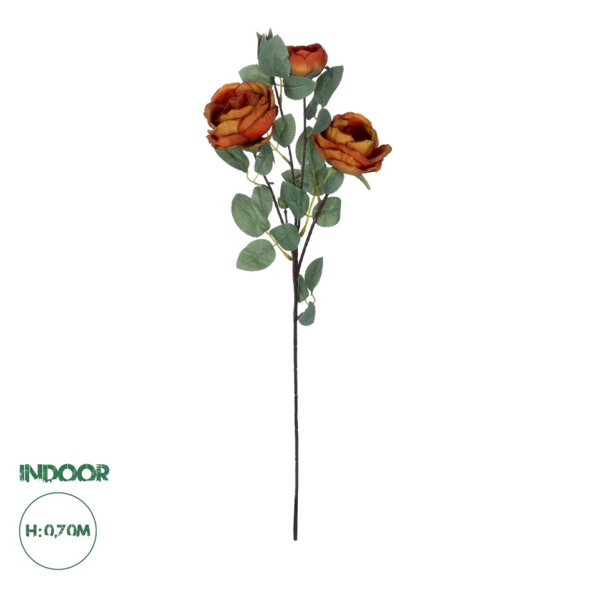 Τεχνητός Κήπος CORAL RED CLIMBING ROSE BRANCH  Τεχνητό Διακοσμητικό Κλαδί Τριαντάφυλλο Κοραλί Y70cm