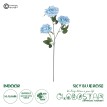 Τεχνητός Κήπος SKY BLUE CLIMBING ROSE BRANCH  Τεχνητό Διακοσμητικό Κλαδί Τριαντάφυλλο Ξεθωριασμένο Γαλάζιο Y66cm