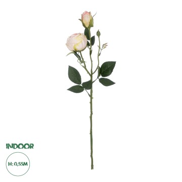 Τεχνητός Κήπος CHAMPAGNE DAMASK CLIMBING ROSE BRANCH  Τεχνητό Διακοσμητικό Κλαδί Τριαντάφυλλο Σαμπανιζέ Y55cm