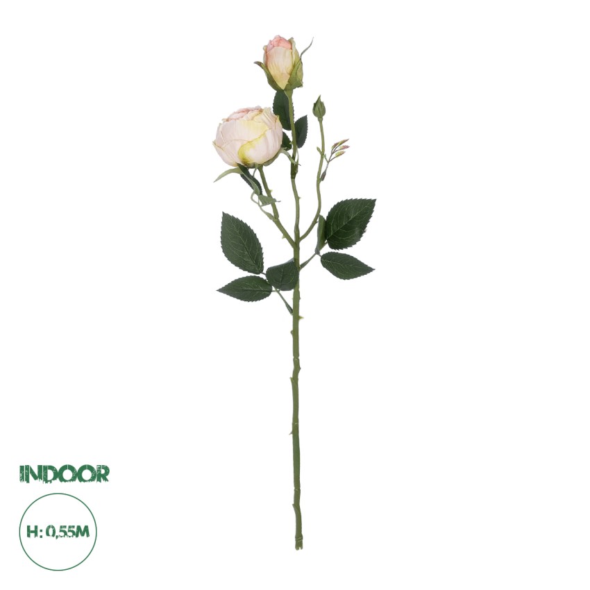 Τεχνητός Κήπος CHAMPAGNE DAMASK CLIMBING ROSE BRANCH  Τεχνητό Διακοσμητικό Κλαδί Τριαντάφυλλο Σαμπανιζέ Y55cm