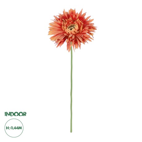 Τεχνητός Κήπος ORANGE  ROSE BRANCH  Τεχνητό Διακοσμητικό Κλαδί Ζέρμπερας Πορτοκαλί Y44cm