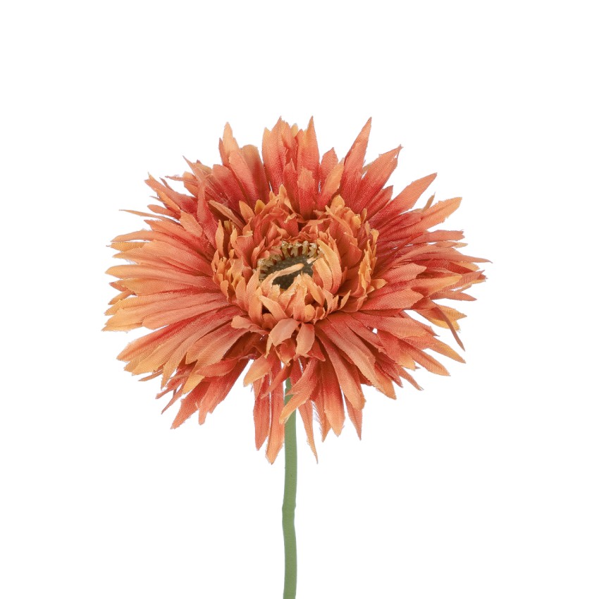 Τεχνητός Κήπος ORANGE  ROSE BRANCH  Τεχνητό Διακοσμητικό Κλαδί Ζέρμπερας Πορτοκαλί Y44cm