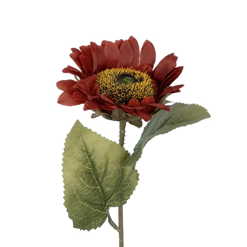 Τεχνητός Κήπος RED SUNFLOWER  BRANCH  Τεχνητό Διακοσμητικό Κλαδί Ηλιοτρόπιο Κόκκινο Y50cm