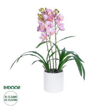 Τεχνητός Κήπος PALE PINK CHERRY CYMBIDIUM  Διακοσμητικό Φυτό Ροζ Κυμβίδιο Υ60cm