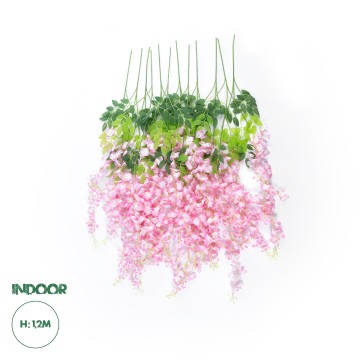 Τεχνητός Κήπος PALE PINK WISTERIA FLOWER BRANCH  Σετ 12 Τεχνητά Διακοσμητικά κλαδιά Βιστέριας Απαλό Ροζ Φ45 x Υ120cm