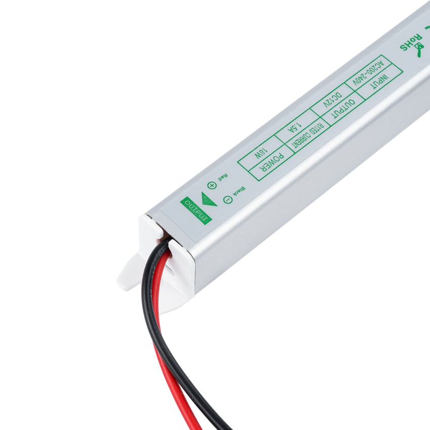 GLOBOSTAR® LUMISLIM  Τροφοδοτικό/Μετασχηματιστής PELV 18W 1.5A DC 12V IP20 - AC 220-240V σε DC 12V - Μ17.5 x Π1.8 x Υ1.8cm