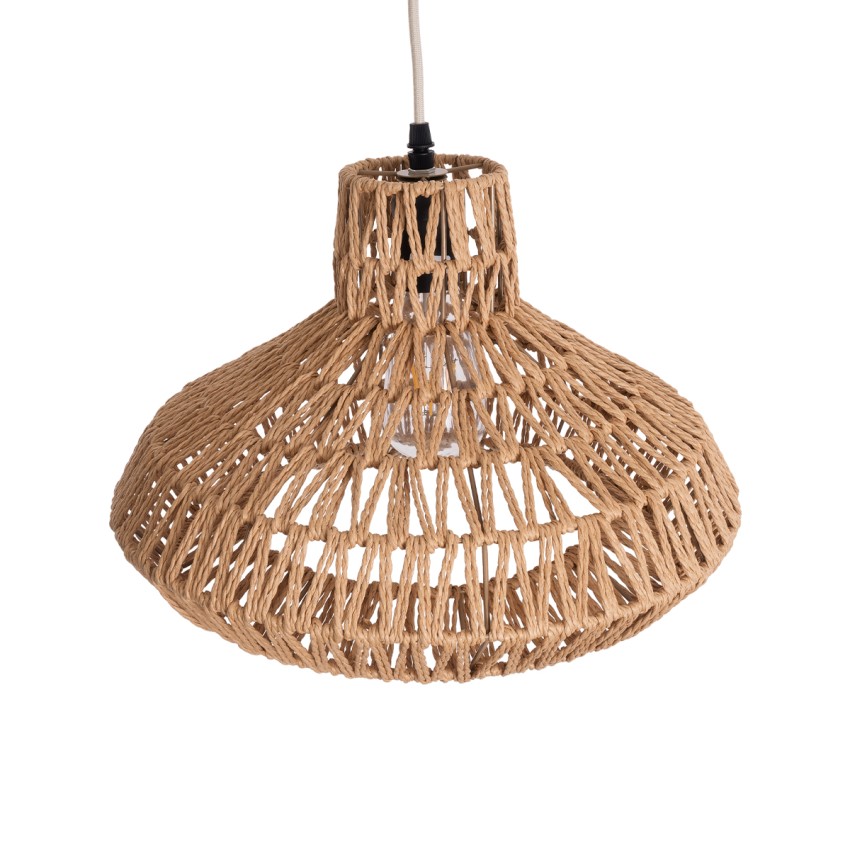 GLOBOSTAR® JENSON  Boho Κρεμαστό Φωτιστικό Οροφής με Ντουί 1 x E27 AC 220-240V IP20 - Μπεζ - Μ38 x Π38 x Υ24cm