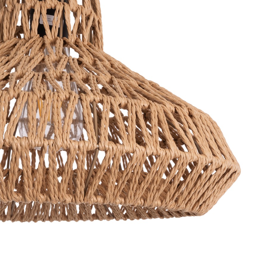 GLOBOSTAR® JENSON  Boho Κρεμαστό Φωτιστικό Οροφής με Ντουί 1 x E27 AC 220-240V IP20 - Μπεζ - Μ38 x Π38 x Υ24cm