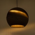 SANTORINI  Boho Κρεμαστό Φωτιστικό Μπάλα Μονόφωτο 1 x E27 IP20 3D Καφέ Χαρτί - Μ40 x Π40 x Y34cm