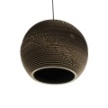 SANTORINI  Boho Κρεμαστό Φωτιστικό Μπάλα Μονόφωτο 1 x E27 IP20 3D Καφέ Χαρτί - Μ40 x Π40 x Y34cm