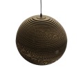 SANTORINI  Boho Κρεμαστό Φωτιστικό Μπάλα Μονόφωτο 1 x E27 IP20 3D Καφέ Χαρτί - Μ40 x Π40 x Y34cm