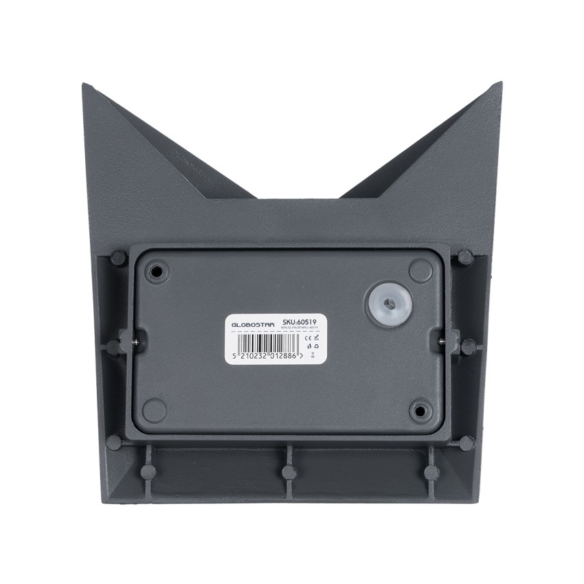 GLOBOSTAR® STEALTH  Μοντέρνο Φωτιστικό Τοίχου - Απλίκα LED 10W 1000lm 60° AC 220-240V Αδιάβροχο IP65 Θερμό Λευκό 2700K - Bridgelux COB Chip & TÜV SÜD Driver - Γκρι Ανθρακί Ματ - Μ17 x Π7.5 x Υ17cm