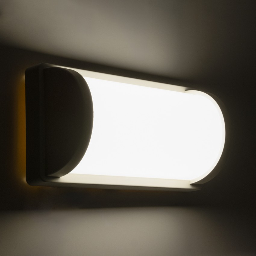 GLOBOSTAR® CELESTIAL   Φωτιστικό Τοίχου - Απλίκα Εσωτερικού/Εξωτερικού Χώρου LED 15W 1575lm 120° AC175-265V Αδιάβροχο IP65 - Πλαστικό Σώμα - Φυσικό λευκό 4500K - Μ26 x Π9 x Υ13.5cm - Λευκό - Bridgelux Chip