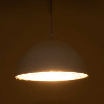 GLOBOSTAR® CHIME  Μοντέρνο Κρεμαστό Φωτιστικό Οροφής με Ντουί 1 x E27 AC 220-240V IP20 - Λευκό - Μ30 x Π30 x Υ16cm