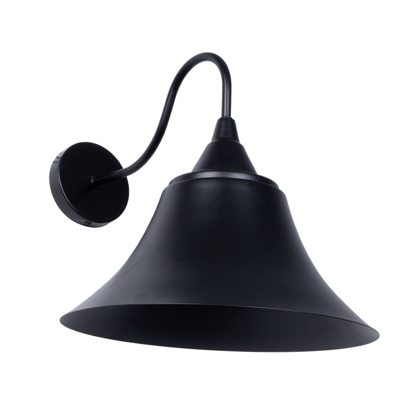GLOBOSTAR® BELL  Vintage Φωτιστικό Τοίχου - Απλίκα με Ντουί 1 x E27 AC 220-240V IP20 - Μαύρο - Μ35 x Π28.5 x Υ30cm