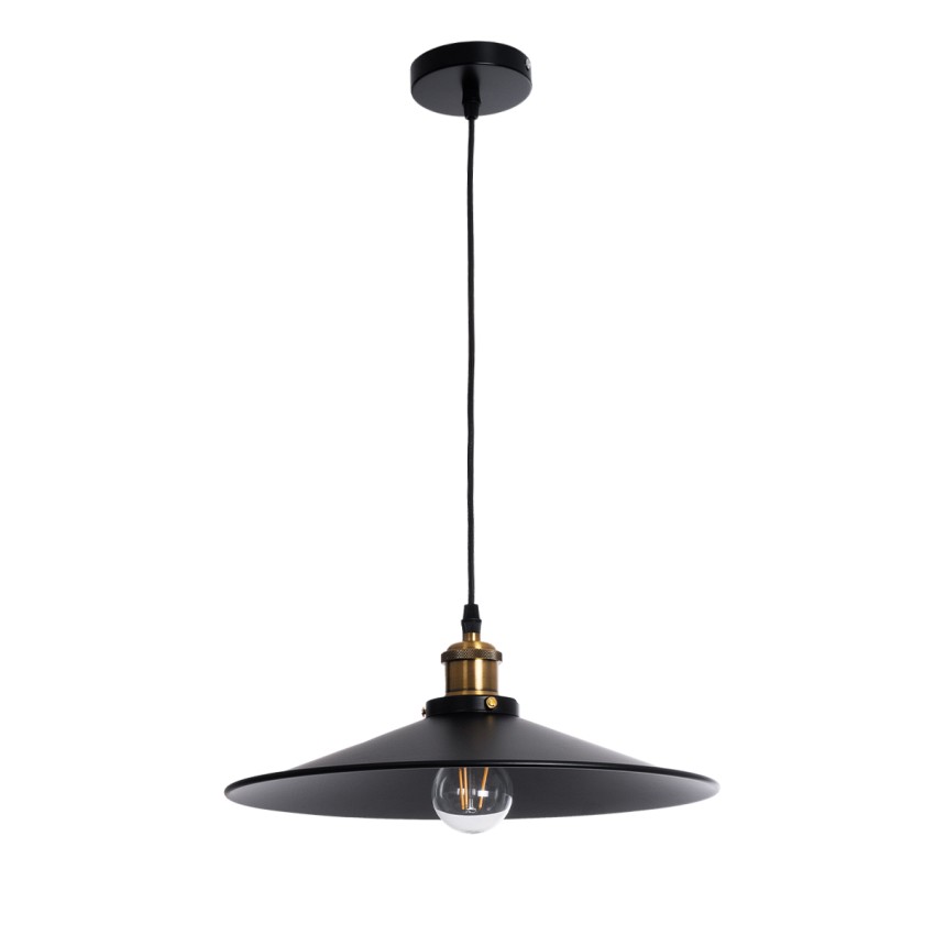 GLOBOSTAR® CARAVEL  Vintage Κρεμαστό Φωτιστικό Οροφής με Ντουί 1 x E27 AC 220-240V IP20 - Μαύρο & Χρυσό - Μ36 x Π36 x Υ10cm