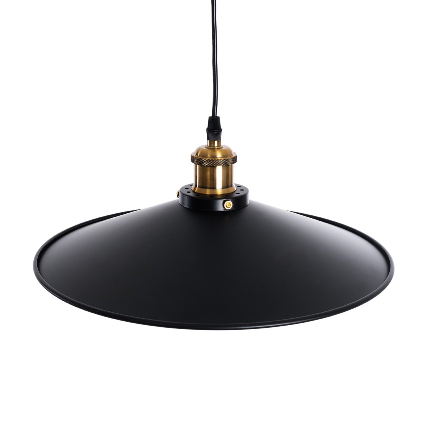 GLOBOSTAR® CARAVEL  Vintage Κρεμαστό Φωτιστικό Οροφής με Ντουί 1 x E27 AC 220-240V IP20 - Μαύρο & Χρυσό - Μ36 x Π36 x Υ10cm