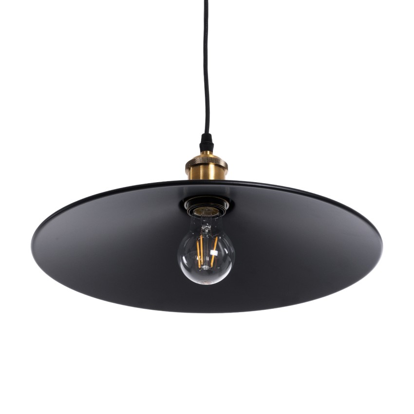 GLOBOSTAR® CARAVEL  Vintage Κρεμαστό Φωτιστικό Οροφής με Ντουί 1 x E27 AC 220-240V IP20 - Μαύρο & Χρυσό - Μ36 x Π36 x Υ10cm