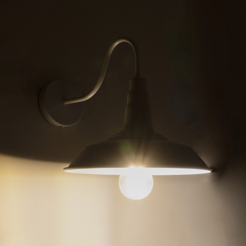 GLOBOSTAR® RAY  Vintage Φωτιστικό Τοίχου - Απλίκα με Ντουί 1 x E27 AC 220-240V IP20 - Λευκό - Μ26 x Π37 x Υ32cm