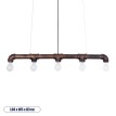 GLOBOSTAR® CANAL  Vintage Κρεμαστό Φωτιστικό Οροφής με Ντουί 5 x E27 AC 220-240V IP20 - Χάλκινο Εφέ Σκουριάς - Μ88 x Π5 x Υ7cm