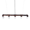 GLOBOSTAR® CANAL  Vintage Κρεμαστό Φωτιστικό Οροφής με Ντουί 5 x E27 AC 220-240V IP20 - Χάλκινο Εφέ Σκουριάς - Μ88 x Π5 x Υ7cm