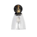 GLOBOSTAR® LYDIA  Vintage Φωτιστικό Τοίχου - Απλίκα με Ντουί 1 x E27 AC 220-240V IP20 - Μαύρο & Χρυσό - Μ14 x Π26 x Υ30cm