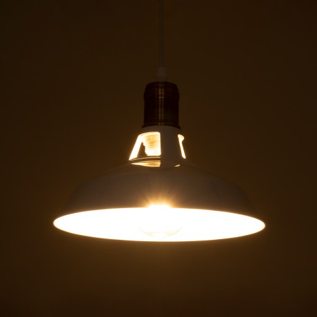 GLOBOSTAR® ANER  Vintage Κρεμαστό Φωτιστικό Οροφής με Ντουί 1 x E27 AC 220-240V IP20 - Λευκό & Χρυσό - Μ27.5 x Π27.5 x Υ19cm