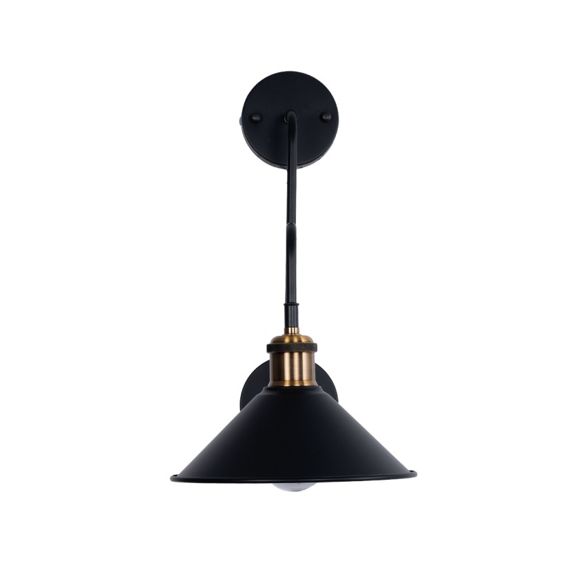MAGEOR  Vintage Επιτοίχιο Φωτιστικό Απλίκα Μονόφωτο 1 x E27 IP20 Μαύρο & Χρυσό Μέταλλο - Μ22 x Π30 x Υ40cm