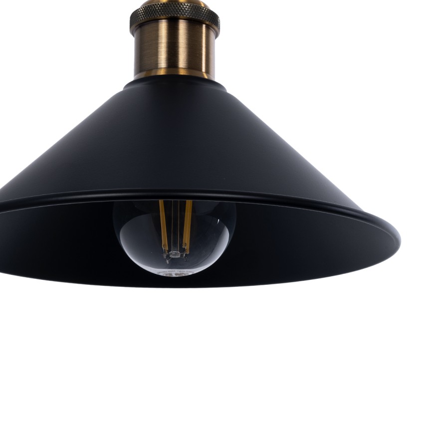 MAGEOR  Vintage Επιτοίχιο Φωτιστικό Απλίκα Μονόφωτο 1 x E27 IP20 Μαύρο & Χρυσό Μέταλλο - Μ22 x Π30 x Υ40cm