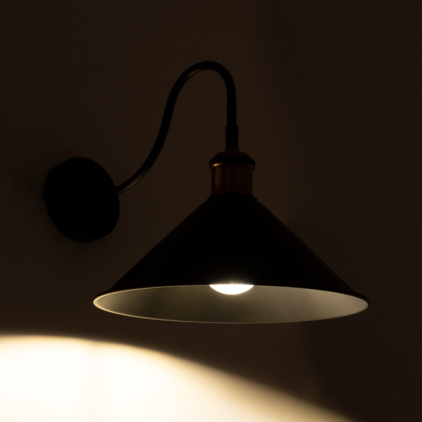 ANBET  Vintage Επιτοίχιο Φωτιστικό Απλίκα Μονόφωτο 1 x E27 IP20 Μαύρο & Χρυσό Μέταλλο - Μ26 x Π38 x Υ27cm