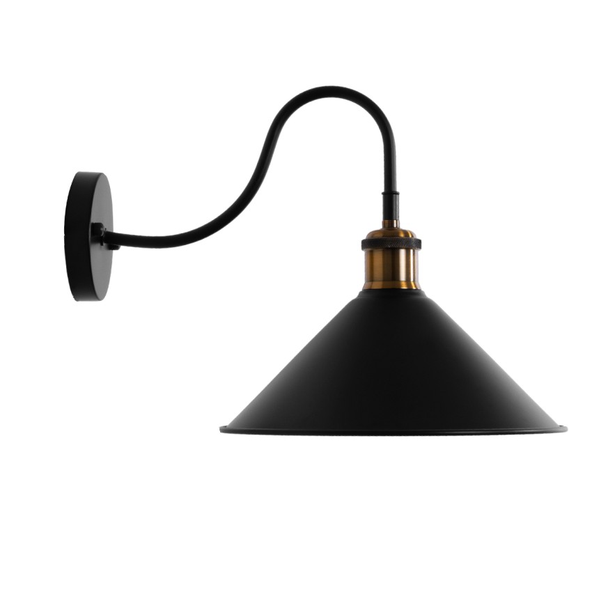 ANBET  Vintage Επιτοίχιο Φωτιστικό Απλίκα Μονόφωτο 1 x E27 IP20 Μαύρο & Χρυσό Μέταλλο - Μ26 x Π38 x Υ27cm