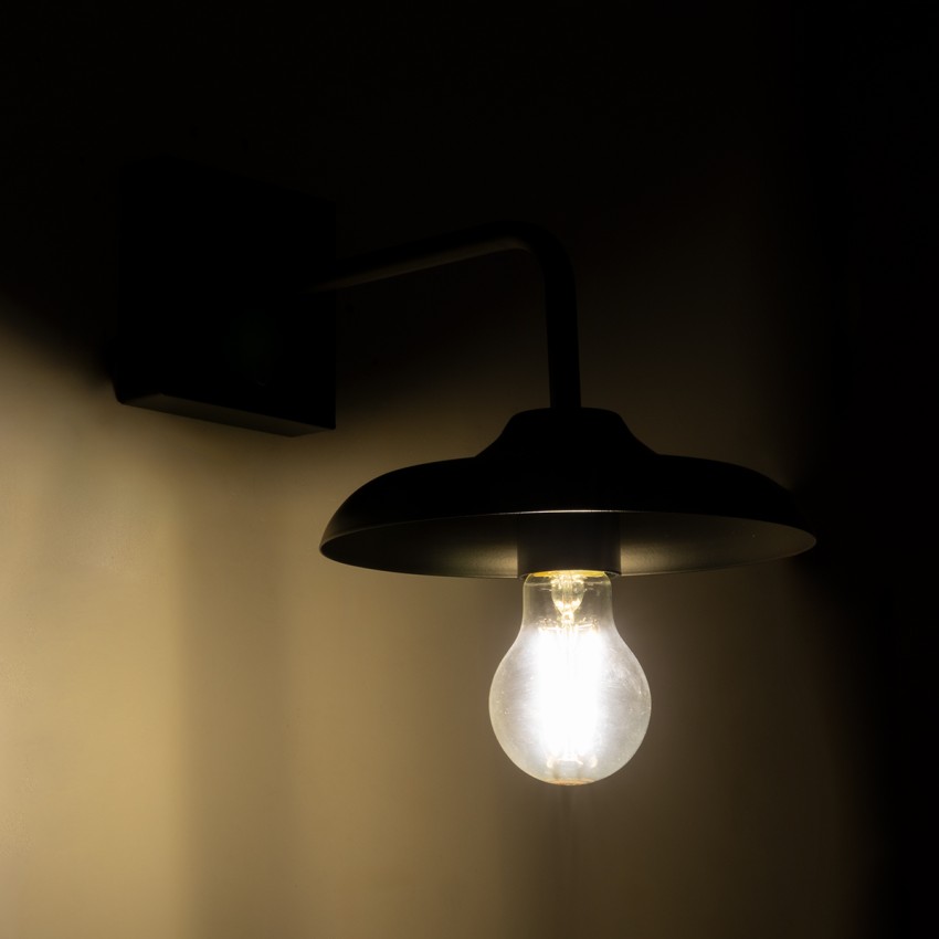 PHIA  Vintage Επιτοίχιο Φωτιστικό Απλίκα Μονόφωτο 1 x E27 IP20 Μαύρο Μέταλλο - Μ18.5 x Π29 x Υ18cm