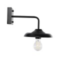 PHIA  Vintage Επιτοίχιο Φωτιστικό Απλίκα Μονόφωτο 1 x E27 IP20 Μαύρο Μέταλλο - Μ18.5 x Π29 x Υ18cm