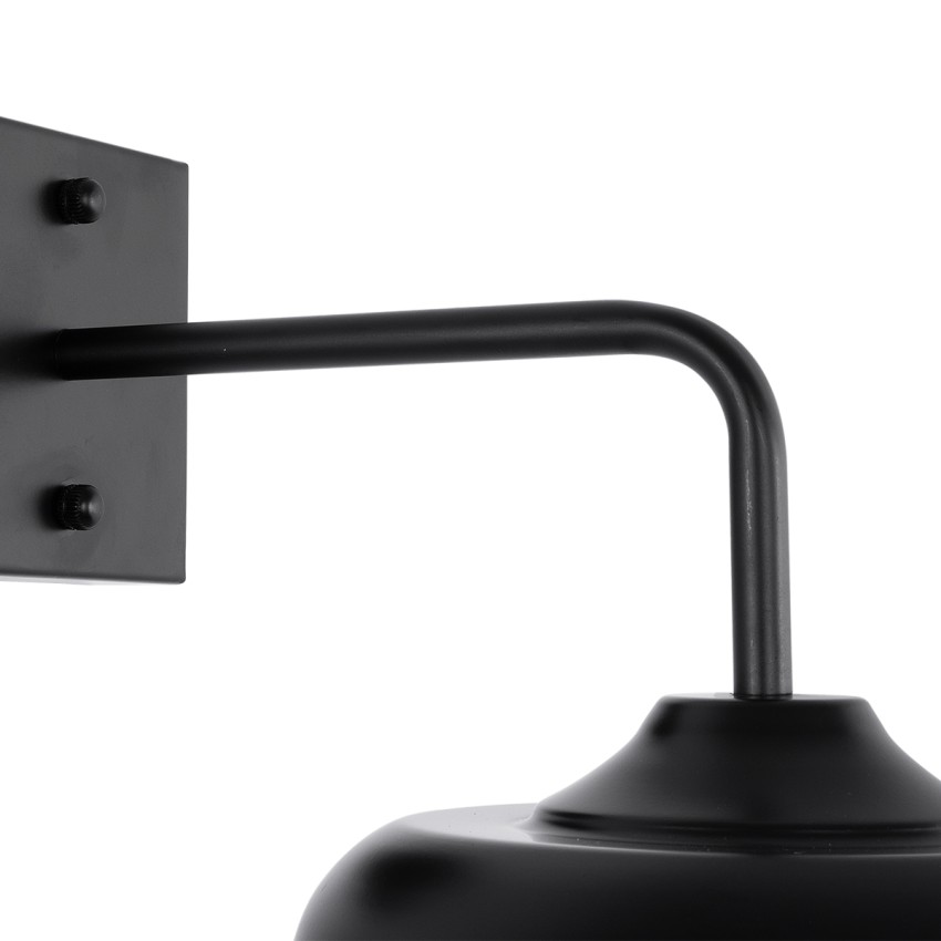 PHIA  Vintage Επιτοίχιο Φωτιστικό Απλίκα Μονόφωτο 1 x E27 IP20 Μαύρο Μέταλλο - Μ18.5 x Π29 x Υ18cm