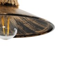 GLOBOSTAR® ROBLY  Vintage Φωτιστικό Τοίχου - Απλίκα με Ντουί 1 x E27 AC 220-240V IP20 - Χάλκινο & Μπεζ - Μ26 x Π36 x Υ22cm