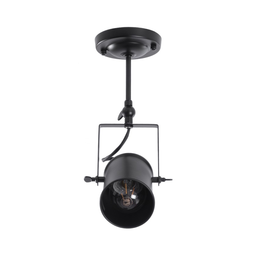 GLOBOSTAR® HOLLYWOOD  Vintage Φωτιστικό Οροφής με Ντουί 1 x E27 AC 220-240V IP20 - Μαύρο - Μ8.5 x Π8.5 x Υ35cm