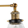 GLOBOSTAR® BINGLEY  Vintage Φωτιστικό Τοίχου - Απλίκα με Ντουί 1 x E27 AC 220-240V IP20 - Διάφανο & Χρυσό - Μ19 x Π30 x Υ24cm