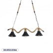 TYMEN  Vintage Κρεμαστό Φωτιστικό Καμπάνα Τρίφωτο 3 x E27 IP20 Μαύρο Μέταλλο με Μπεζ Σχοινί - Μ85 x Π18.5 x Υ20cm