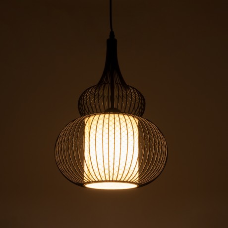 GLOBOSTAR® LILY  Μοντέρνο Κρεμαστό Φωτιστικό Οροφής με Ντουί 1 x E27 AC 220-240V IP20 - Μαύρο & Λευκό - Μ31 x Π31 x Υ42cm