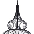 GLOBOSTAR® LILY  Μοντέρνο Κρεμαστό Φωτιστικό Οροφής με Ντουί 1 x E27 AC 220-240V IP20 - Μαύρο & Λευκό - Μ31 x Π31 x Υ42cm