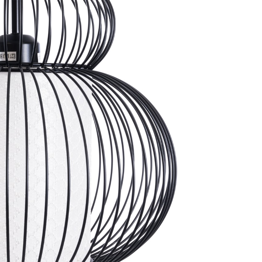 GLOBOSTAR® LILY  Μοντέρνο Κρεμαστό Φωτιστικό Οροφής με Ντουί 1 x E27 AC 220-240V IP20 - Μαύρο & Λευκό - Μ31 x Π31 x Υ42cm
