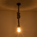 ROPE  Vintage Κρεμαστό Φωτιστικό Ανάρτηση Μονόφωτο 1 x E27 IP20 Μπεζ Σχοινί - Μ3.5 x Π3.5 x Y100cm