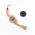 ROPE  Vintage Κρεμαστό Φωτιστικό Ανάρτηση Μονόφωτο 1 x E27 IP20 Μπεζ Σχοινί - Μ3.5 x Π3.5 x Y100cm