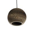 SANTORINI  Boho Κρεμαστό Φωτιστικό Μπάλα Μονόφωτο 1 x E27 IP20 3D Καφέ Χαρτί - Μ20 x Π20 x Y16cm