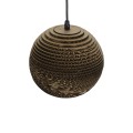 SANTORINI  Boho Κρεμαστό Φωτιστικό Μπάλα Μονόφωτο 1 x E27 IP20 3D Καφέ Χαρτί - Μ20 x Π20 x Y16cm