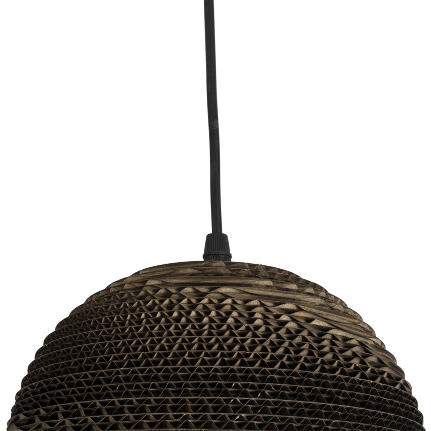 SANTORINI  Boho Κρεμαστό Φωτιστικό Μπάλα Μονόφωτο 1 x E27 IP20 3D Καφέ Χαρτί - Μ20 x Π20 x Y16cm