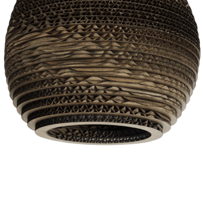 SANTORINI  Boho Κρεμαστό Φωτιστικό Μπάλα Μονόφωτο 1 x E27 IP20 3D Καφέ Χαρτί - Μ20 x Π20 x Y16cm